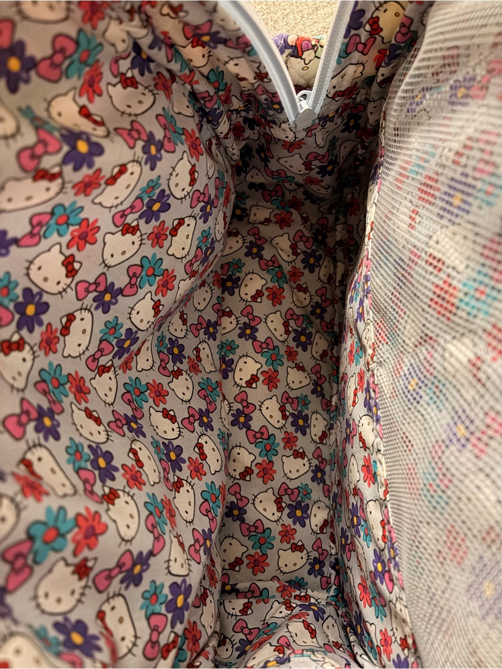 Hello Kitty Purple Multi Floral Quilted Vera Bradley Backpack - Picture 6 of 8
